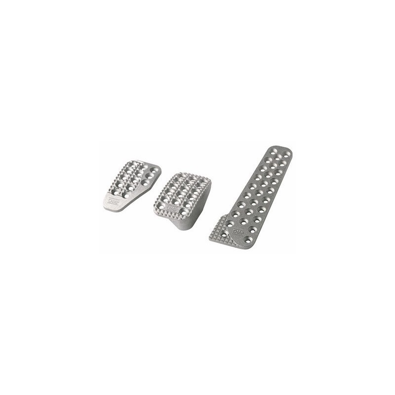 JUEGO DE 3 PEDALES OMP EN ALUMINIO PEDAL ACELERADOR LARGO