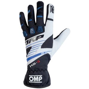 GUANTES OMP KART KS-3 NEGRO/AZUL/BLANCO (GUANTES) TALLA 6 (NIÑOS)