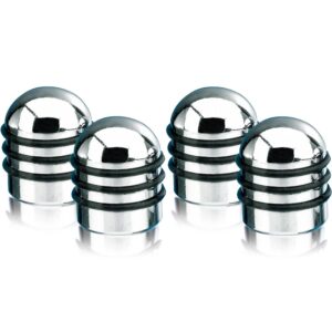 FOLIATEC TAPÓN DE VÁLVULA AIRCAPS ALUMINIO CHROME CON 3 NEGRA JUNTAS DE GOMA 4 PIEZAS