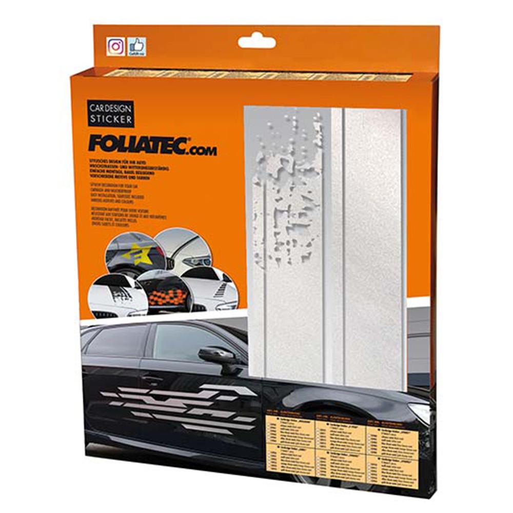 FOLIATEC VINILO DECORATIVO PARA COCHE DISEÑO RAYAS PLATA