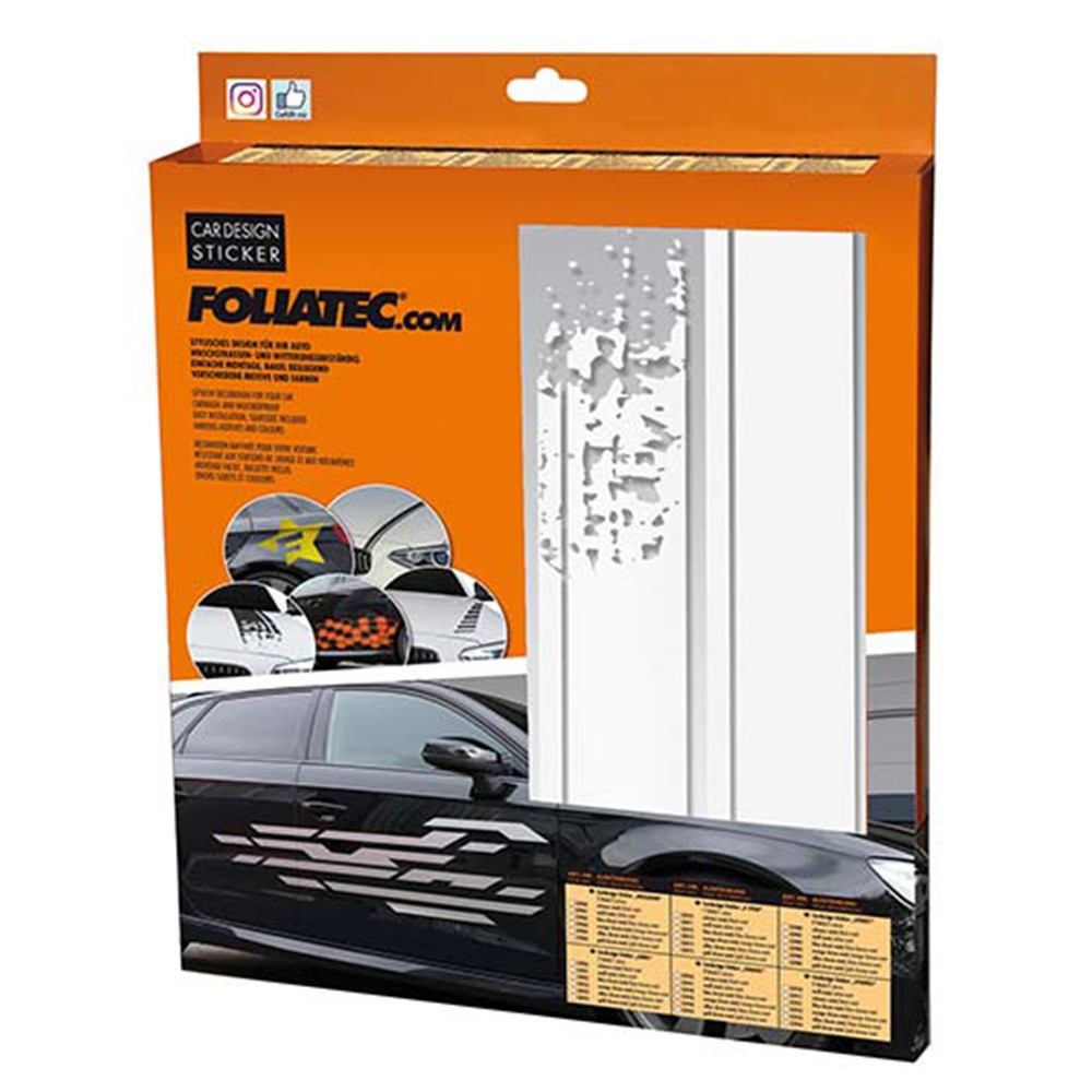 FOLIATEC VINILO DECORATIVO PARA COCHE DISEÑO RAYAS BLANCO MATE