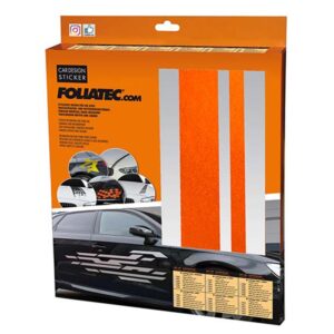 FOLIATEC VINILOS DECORATIVOS PARA COCHE DISEÑO LÍNEAS NARANJA