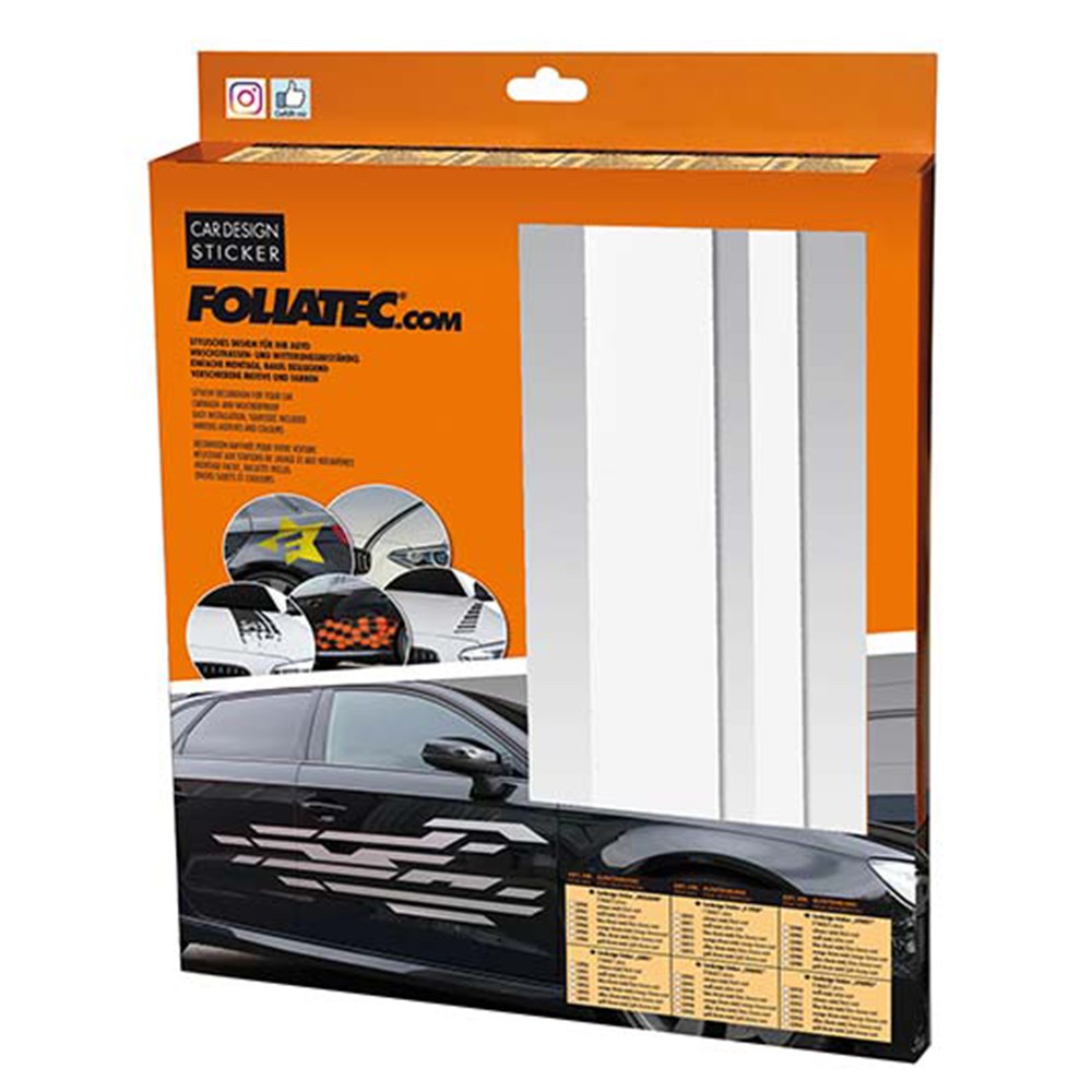 FOLIATEC VINILOS DECORATIVOS PARA COCHE DISEÑO LÍNEAS BLANCO