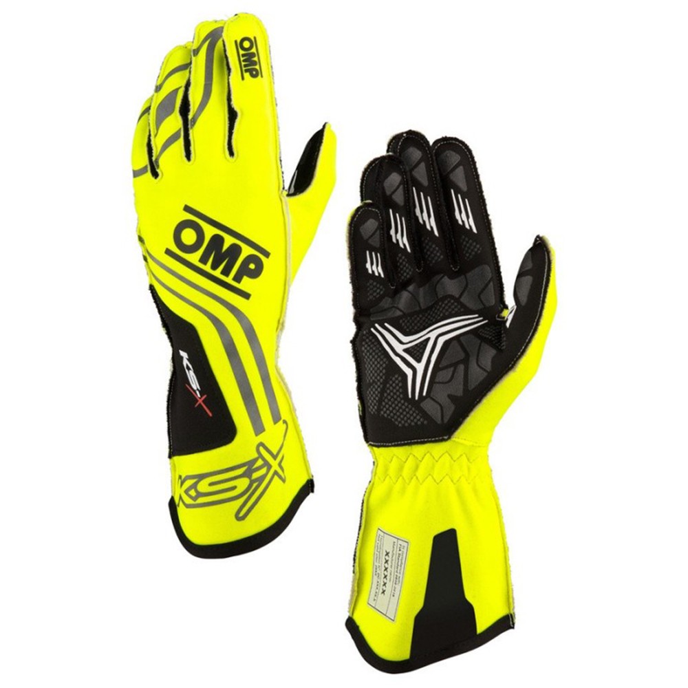 GUANTES OMP KART KS-X FIA 8877-2022 AMARILLO FLUO TALLA S - Imagen 2