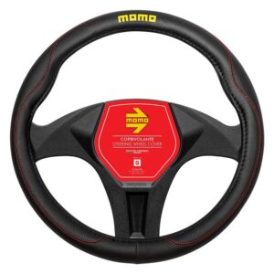 FUNDA VOLANTE MOMO 011 COMFORT BLACK-RED PU S 38CM-39CM