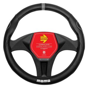FUNDA VOLANTE MOMO SUPERGRIP UNIVERSAL NEGRO Y GRIS 38-39CM