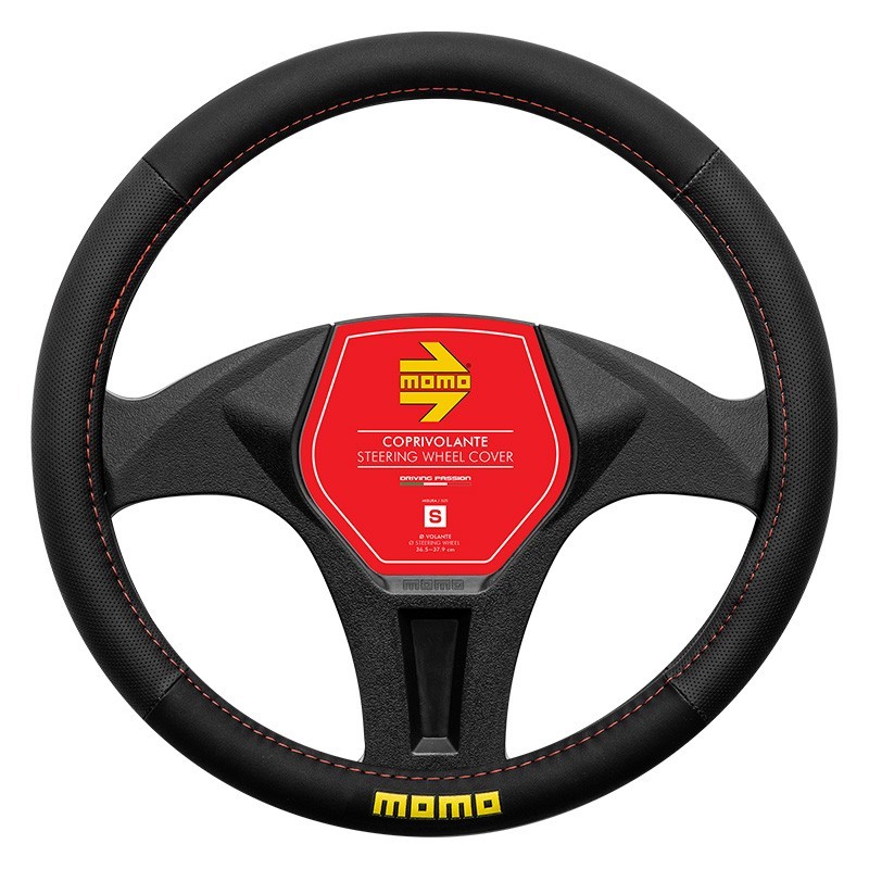 FUNDA VOLANTE MOMO EASY UNIVERSAL NEGRO Y ROJO 38-39CM
