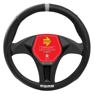 FUNDA VOLANTE MOMO ELEGANT UNIVERSAL NEGRO Y GRIS 38-39CM