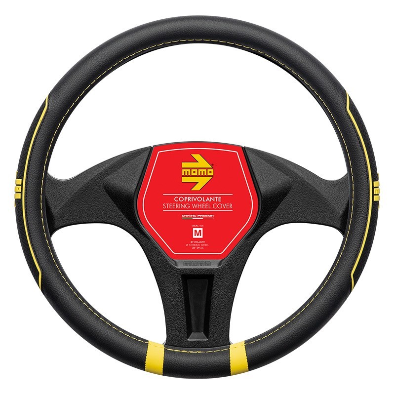 FUNDA VOLANTE MOMO FAST BLACK-YELLOW M 38-39CM