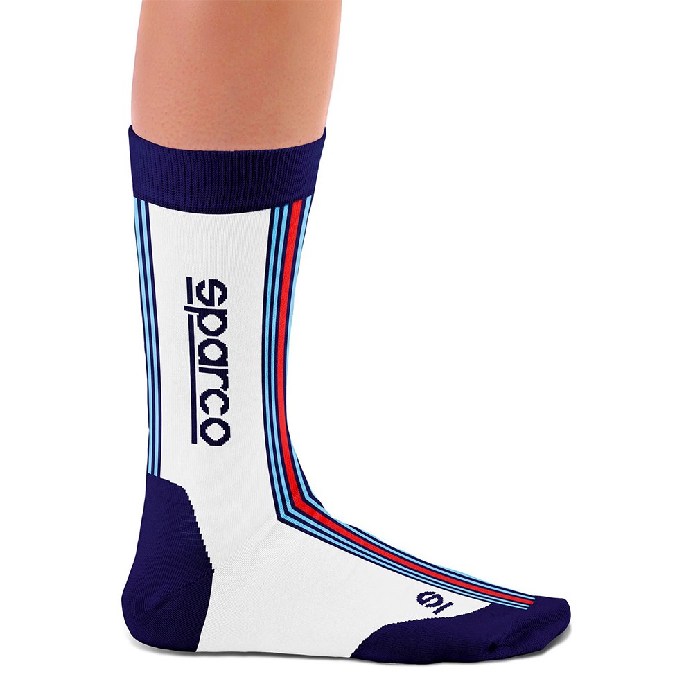 CALCETINES SPARCO DISEÑO MARTINI-R TALLA 41-46 BLANCO/AZUL MARINO - Imagen 2
