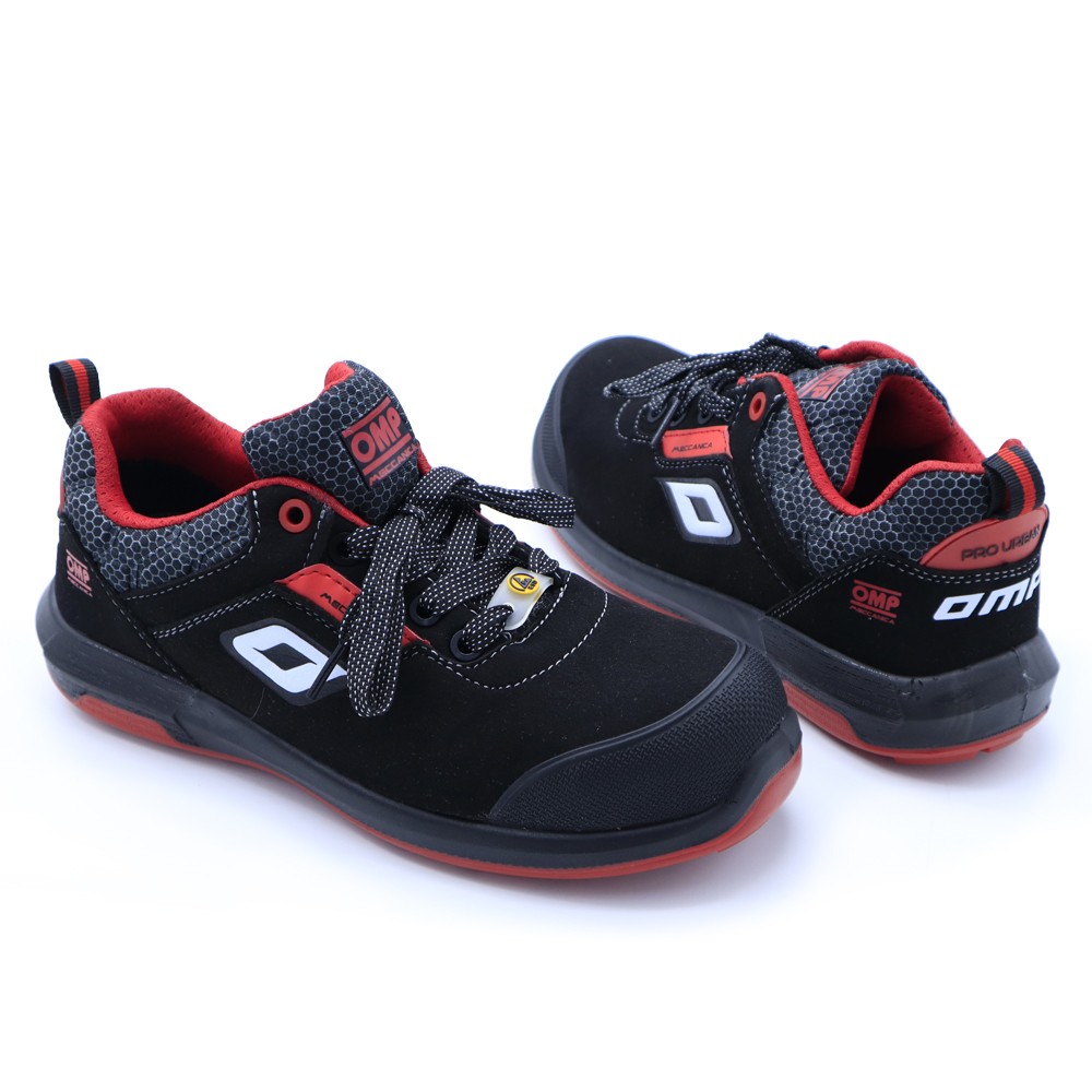 OMP MECCANICA ZAPATILLAS TRABAJO SEGURIDAD S3 SRC ESD PRO URBAN TALLA 41 NEGRO ROJO