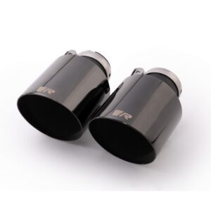 SET DE 2 COLAS REMUS DE 102MM(CORTA) CORTE RECTO Y ANGULADO CROMO NEGRO