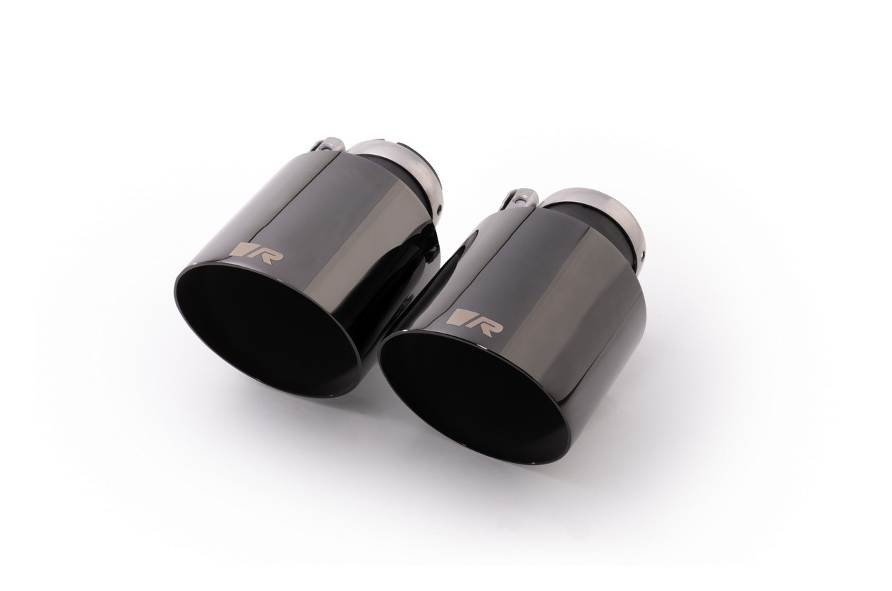 SET DE 2 COLAS REMUS DE 102MM CORTE RECTO Y ANGULADO CROMO NEGRO