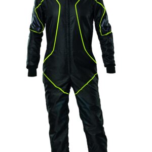 TRAJE DE CARRERAS KARTING OMP KS-3X ART STYLE 2 FIA 8877-2022 (ADULTO) NEGRO/AMARILLO FLUOR TALLA 46