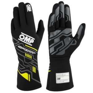 GUANTES OMP SPORT FIA 8856-2018 MY2025 NEGRO / FLUO AMARILLO TALLA XL