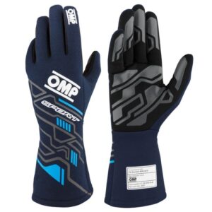 GUANTES OMP SPORT FIA 8856-2018 MY2025 NAVY AZUL / CYAN TALLA M