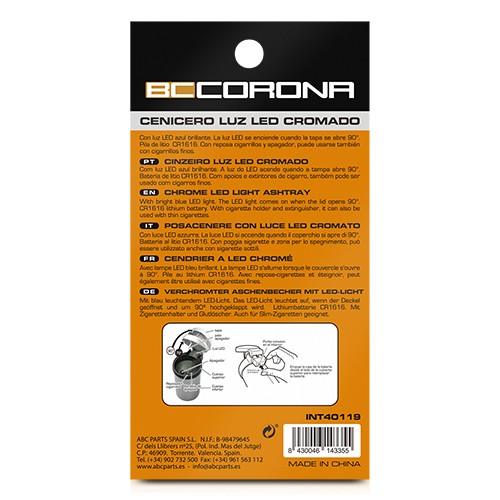 CENICERO LED PILAS CROMADO (STOCK LAST ) - Imagen 4