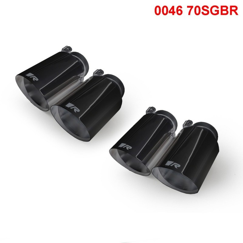 SET DE 4 COLAS REMUS DE 102MM CORTE RECTO Y ANGULADO CROMO NEGRO