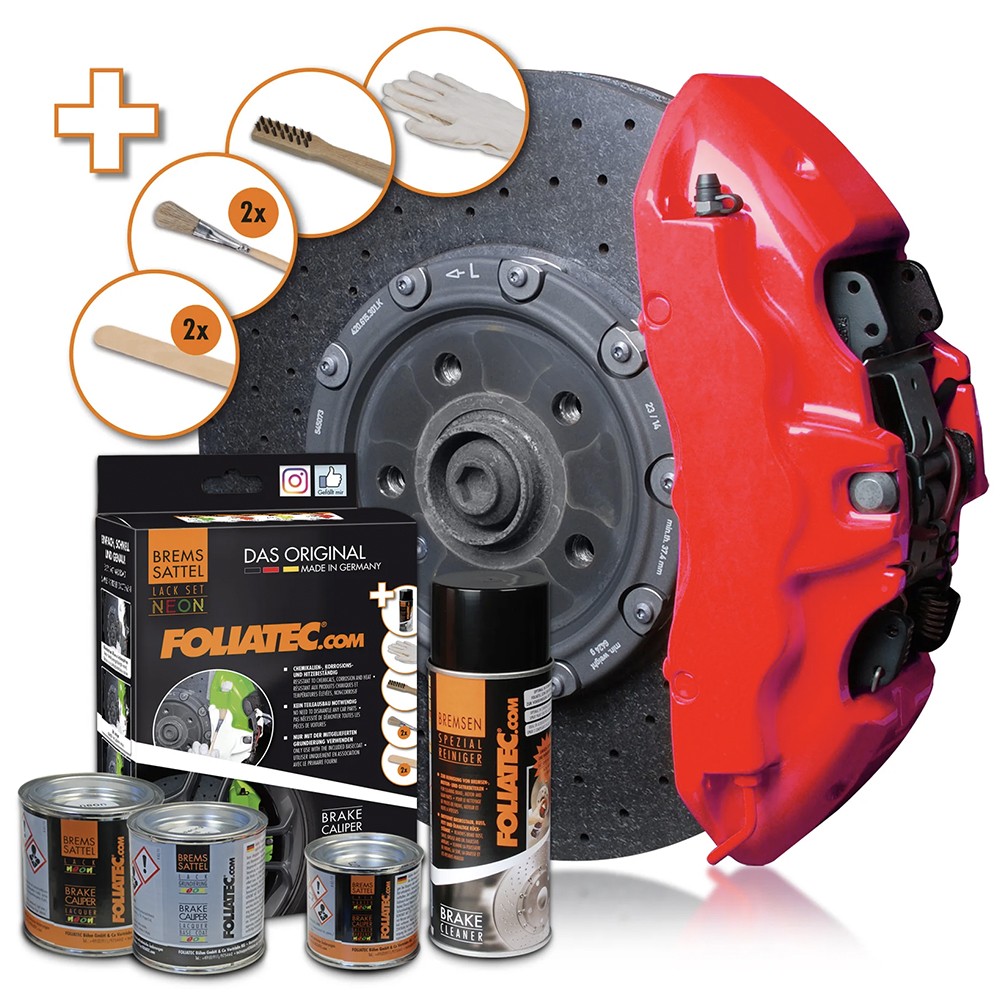 FOLIATEC KIT PINTURA PARA PINZAS DE FRENO NEÓN ROJO 4 COMPONENTES