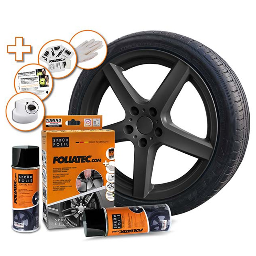 FOLIATEC KIT DE GOMA LÍQUIDA NEGRA MATE 2 X 400 ML