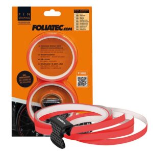 FOLIATEC PINSTRIPING PARA LLANTA AYUDA DE MONTAJE INCLUÍDA NEÓN ROJO 8,6 M (4 X 2,15 M) 6 MM