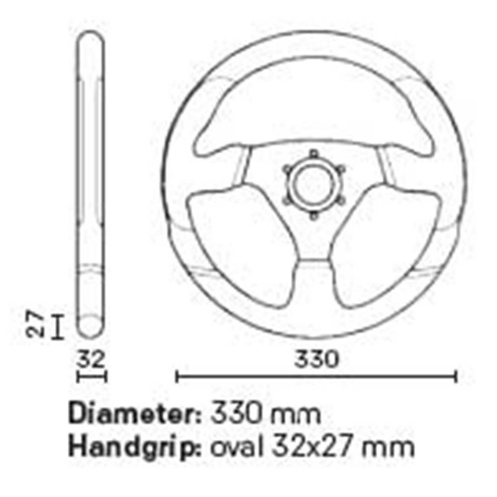 VOLANTE OMP RACING GP POLIURETANO 330MM NEGRO - Imagen 2