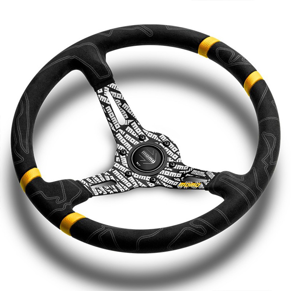 VOLANTE MOMO ULTRA 350 MM MICROFIBRA NEGRO - Imagen 2