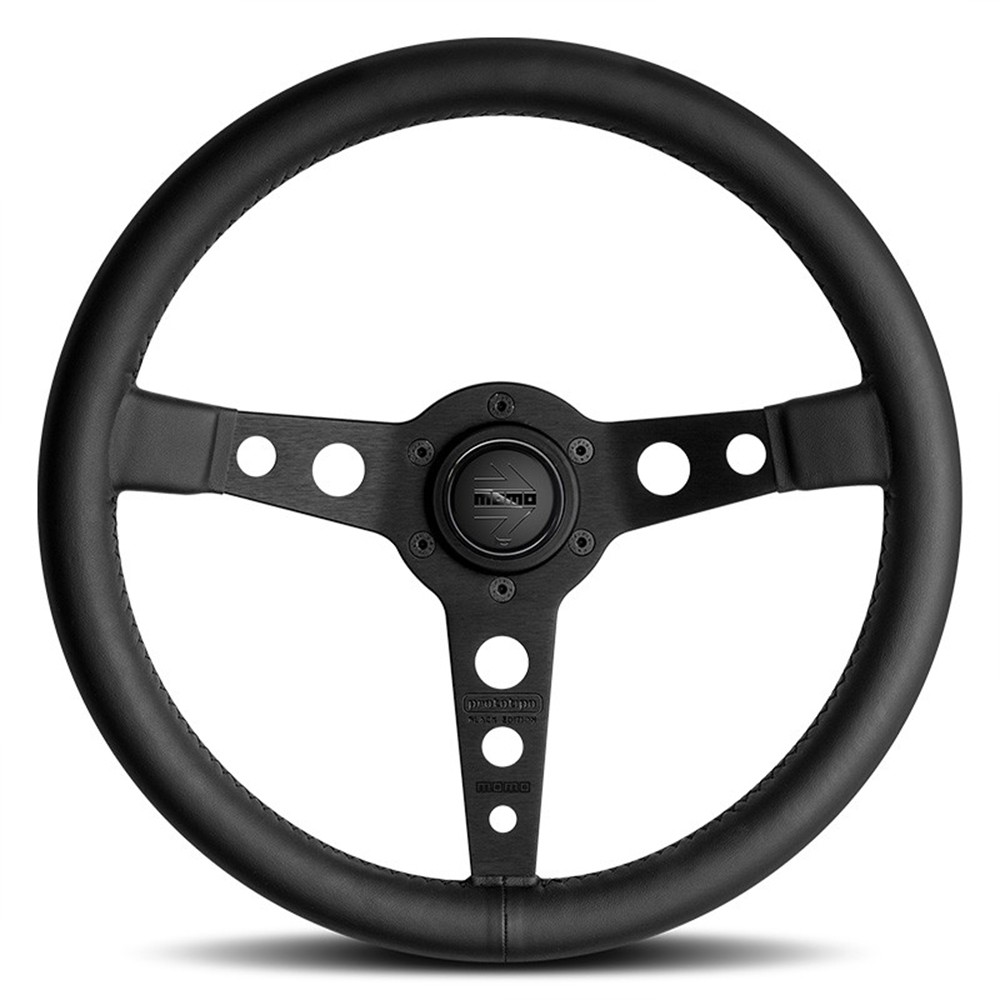 VOLANTE MOMO PROTOTIPO 350 MM PIEL NEGRA