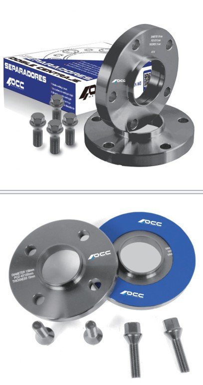 SEPARADORES OCCMOTORSPORT D.CENT. ANCHO:15MM PCD:5X112 BUJE:66,5 BUJE EXT:66,5 TORN. M12X1,5 CONIC