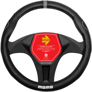 FUNDA DE VOLANTE MOMO SUPERGRIP NEGRA Y GRIS PU