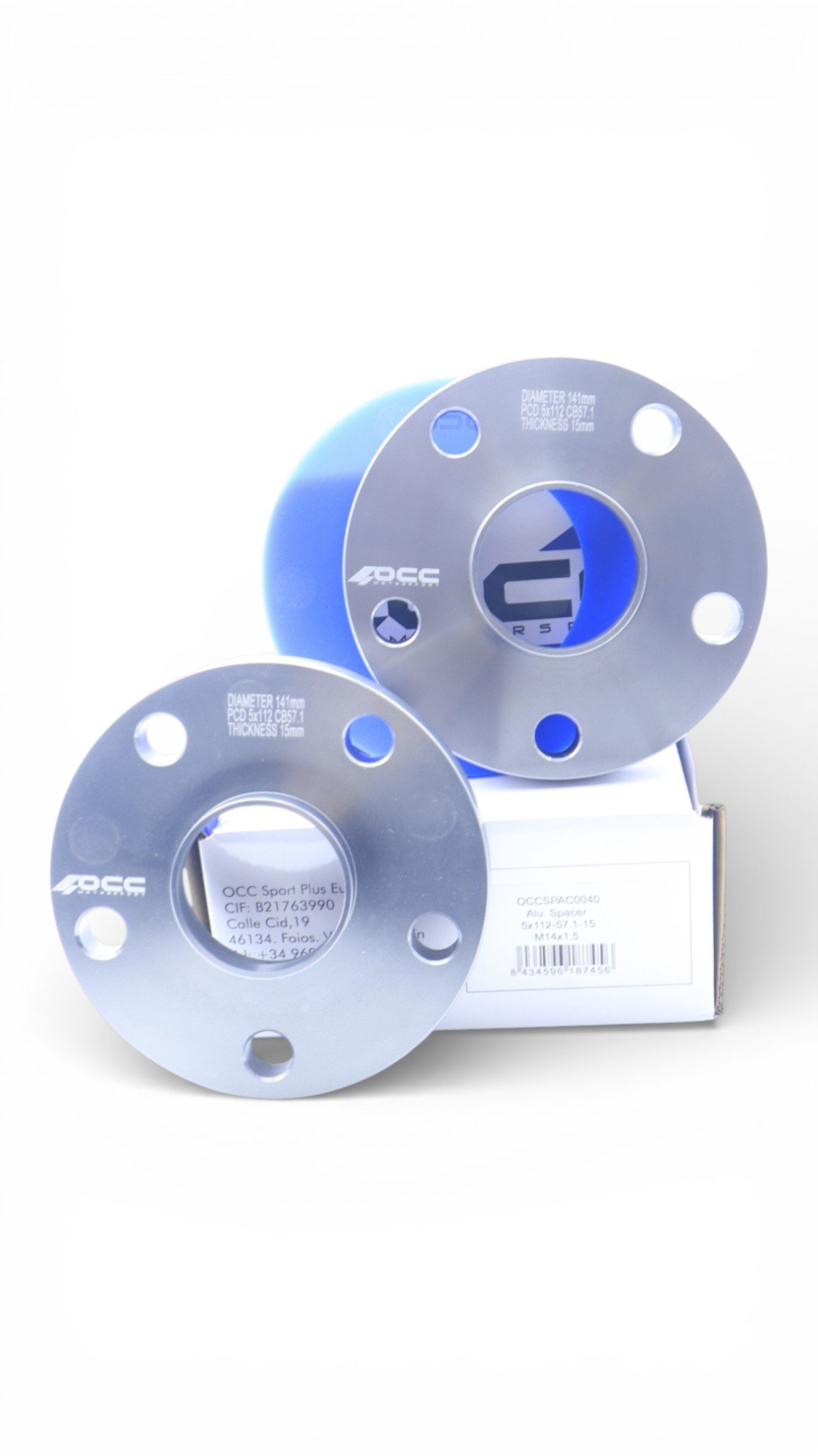 SEPARADORES OCCMOTORSPORT D.CENT. ANCHO:15MM PCD:5X112 BUJE:57,1 BUJE EXT:57,1 TORN. M14X1,5 CONIC+14X1,5 ESF. - Imagen 4