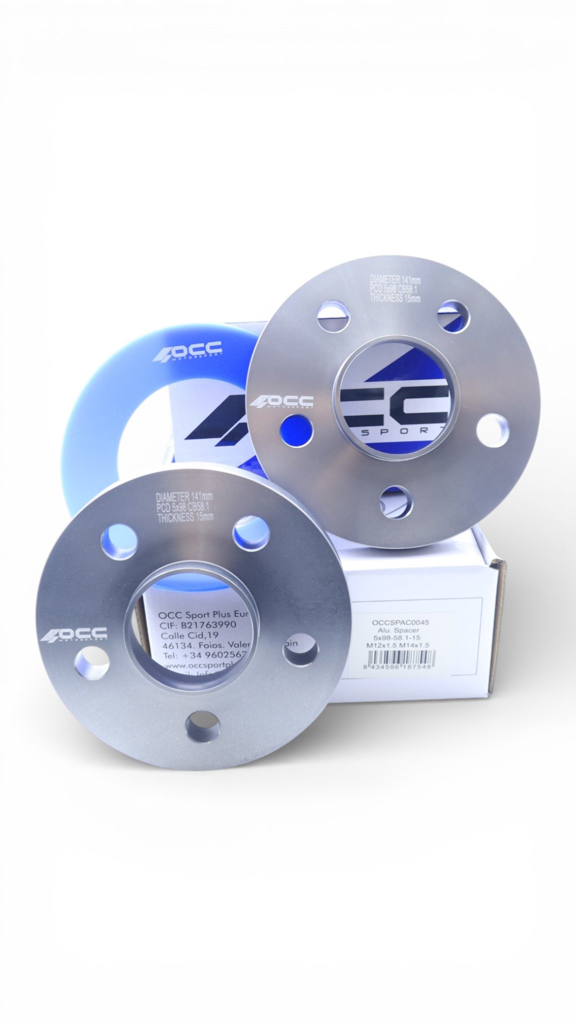 SEPARADORES OCCMOTORSPORT D.CENT. ANCHO:15MM PCD:5X98 BUJE:58,1 BUJE EXT:58,1 TORN. M12X1,25 CONIC+14X1,5 CONIC - Imagen 2