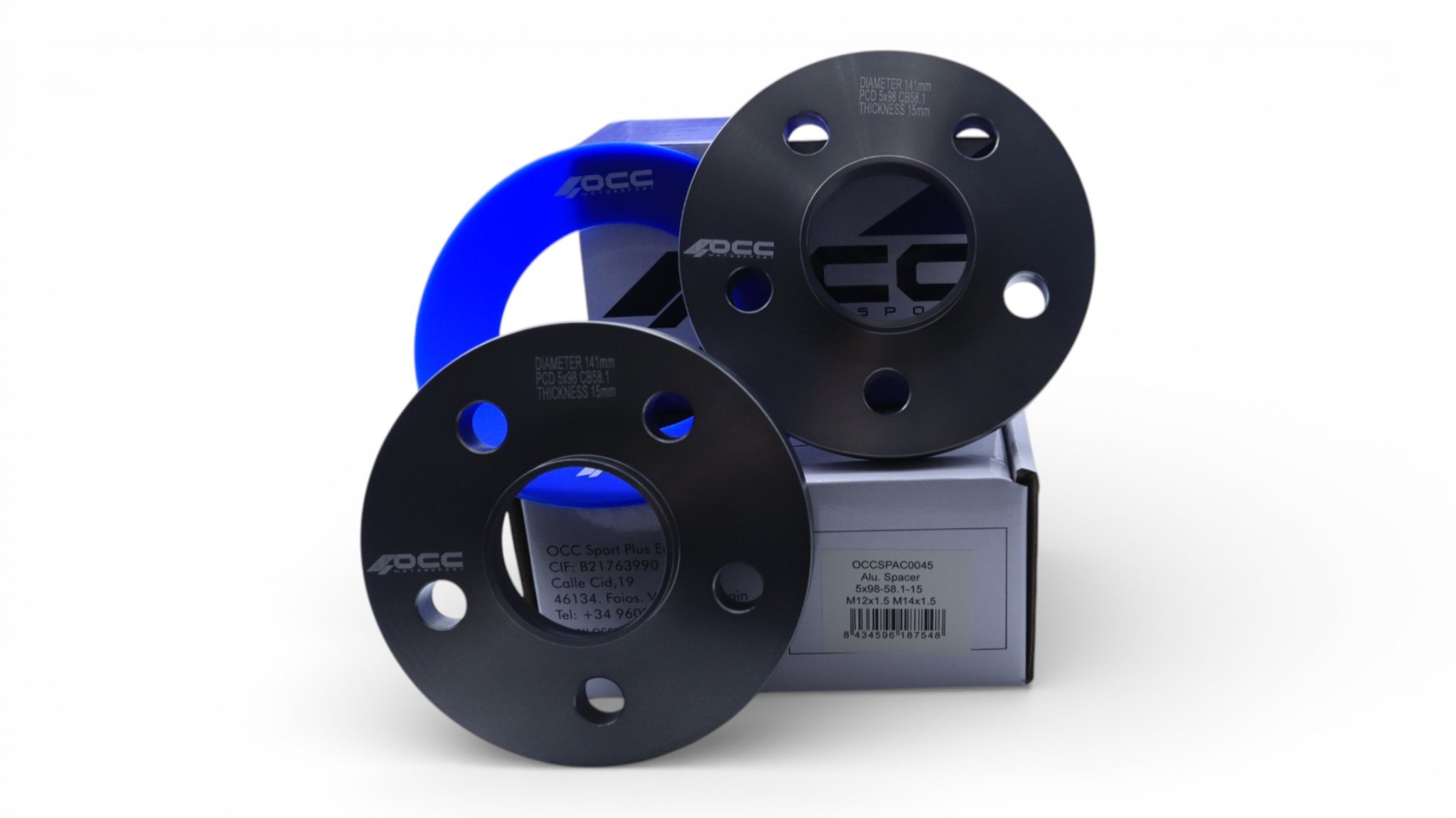 SEPARADORES OCCMOTORSPORT D.CENT. ANCHO:15MM PCD:5X98 BUJE:58,1 BUJE EXT:58,1 TORN. M12X1,25 CONIC+14X1,5 CONIC - Imagen 3