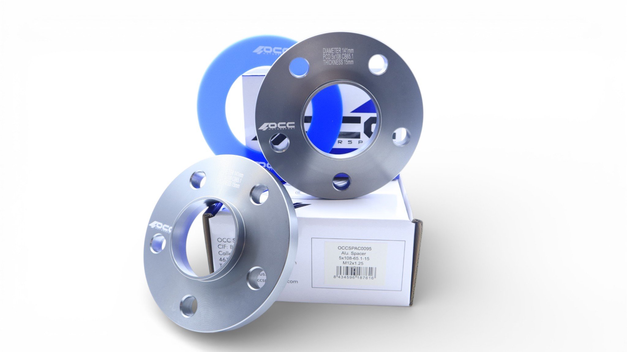 SEPARADORES OCCMOTORSPORT D.CENT. ANCHO:15MM PCD:5X108 BUJE:65,1 BUJE EXT:65,1 OD:141 TORN. M12X1,25 CONIC - Imagen 2