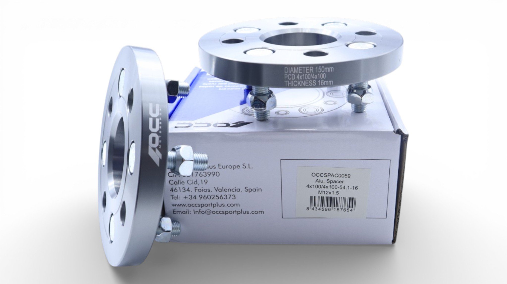 SEPARADORES OCCMOTORSPORT D.CENT./D.FIJA. ANCHO:16MM PCD:4X100/4X100 BUJE:54,1 BUJE EXT:54,1 TUER. M12X1,5 - Imagen 2