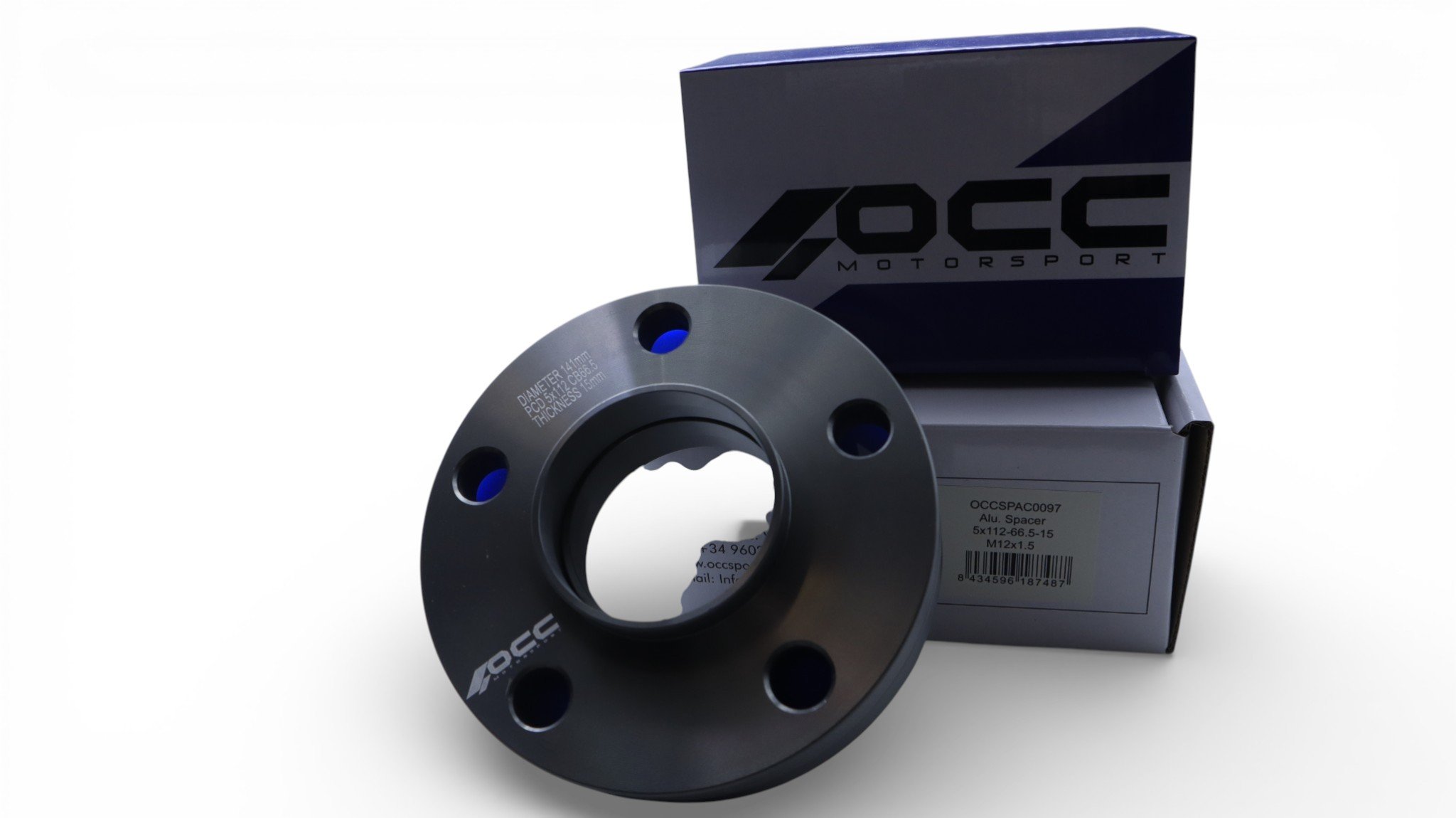 SEPARADORES OCCMOTORSPORT D.CENT. ANCHO:15MM PCD:5X112 BUJE:66,5 BUJE EXT:66,5 TORN. M12X1,5 CONIC - Imagen 4