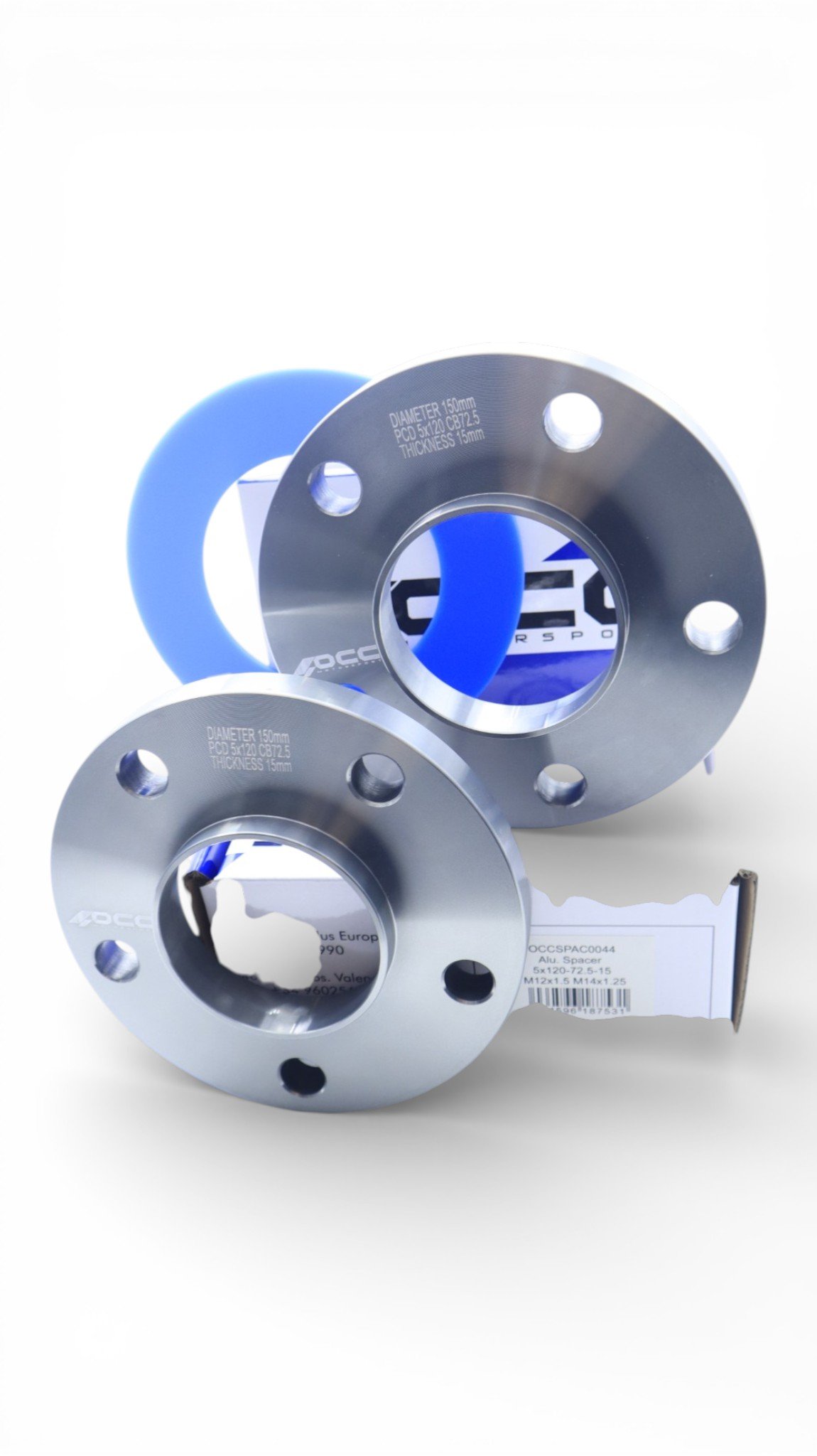 SEPARADORES OCCMOTORSPORT D.CENT. ANCHO:15MM PCD:5X120 BUJE:72,5 BUJE EXT:72,5 TORN. M12X1,5 CONIC+14X1,25 CONIC - Imagen 3