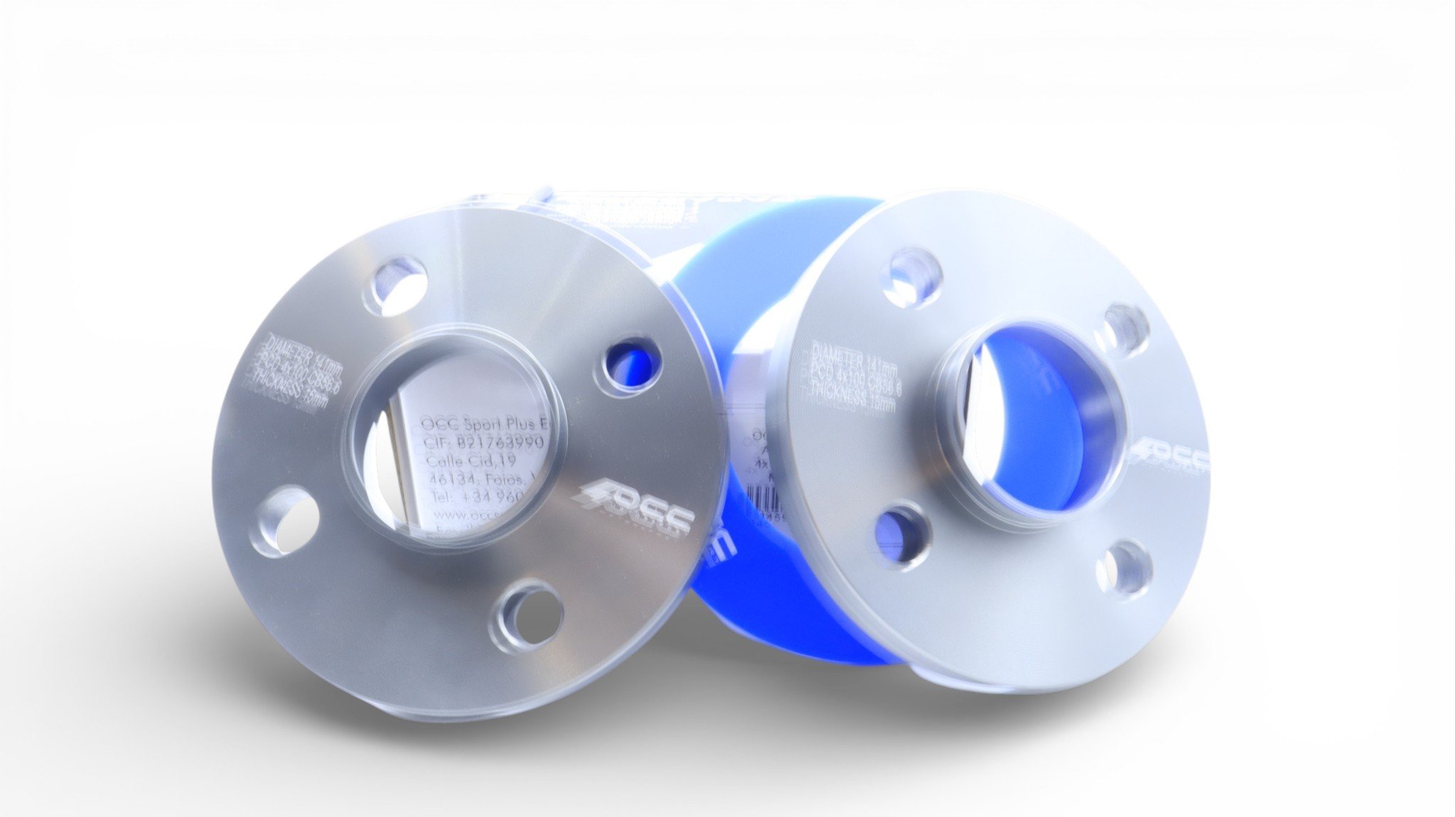 SEPARADORES OCCMOTORSPORT D.CENT. ANCHO:15MM PCD:4X100 BUJE:56,6 BUJE EXT:56,6 OD:141 TORN. M12X1,5 CONIC - Imagen 3