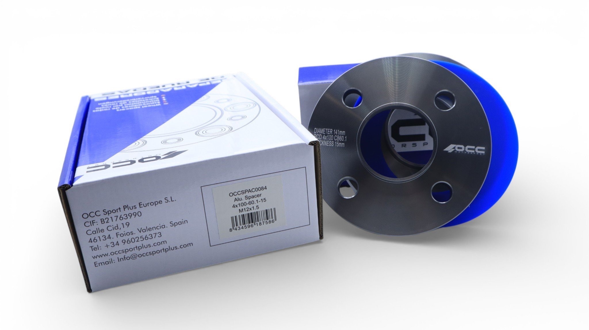 SEPARADORES OCCMOTORSPORT D.CENT. ANCHO:15MM PCD:4X100 BUJE:60,1 BUJE EXT:60,1 OD:141 TORN. M12X1,5 CONIC - Imagen 3
