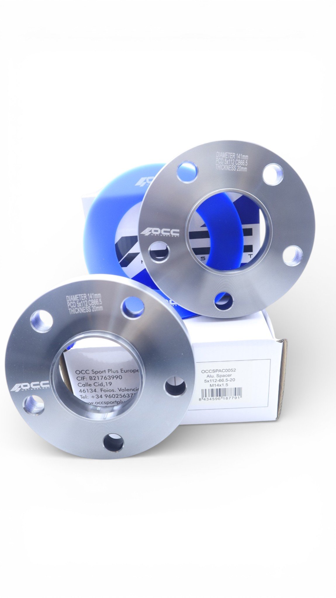 SEPARADORES OCCMOTORSPORT D.CENT. ANCHO:20MM PCD:5X112 BUJE:66,5 BUJE EXT:66,5 TORN. M14X1,5 CONIC+14X1,5 ESF. - Imagen 7