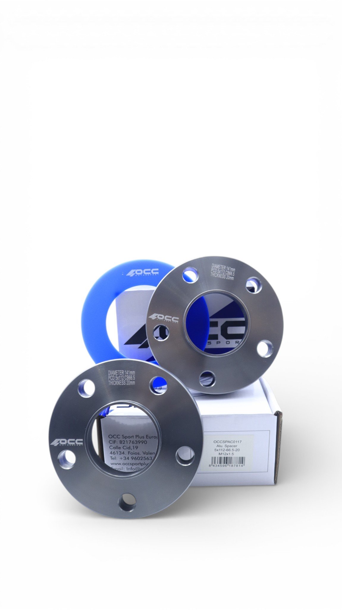 SEPARADORES OCCMOTORSPORT D.CENT. ANCHO:20MM PCD:5X112 BUJE:66,5 BUJE EXT:66,5 TORN. M12X1,5 CONIC - Imagen 5