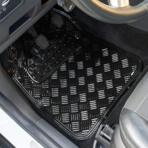 ALFOMBRA GOMA ALUMINO NEGRA 4 PIEZAS CS6