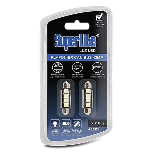 BOMBILLA PLAFONIER 4 LED 42 MM HP CAN-BUS BLANCA CS36 - Imagen 2