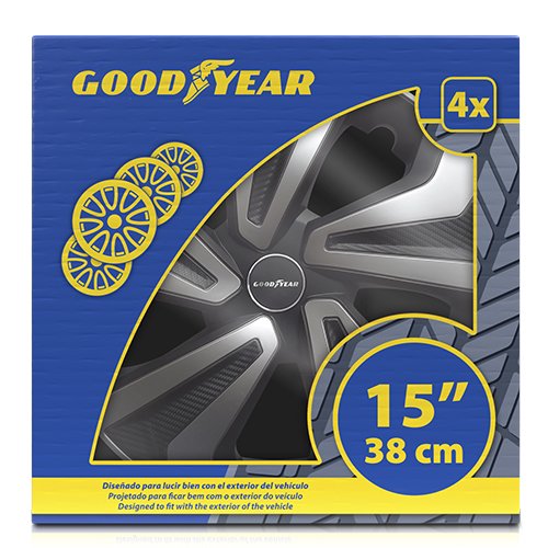 TAPACUBOS MONTREAL BICOLOR 15" NEGRO/PLATA GOODYEAR 4 UDS - Imagen 5