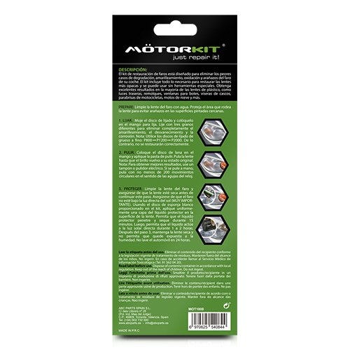 KIT RESTAURADOR DE FAROS MOTORKIT CS6 - Imagen 4