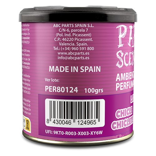 PERFUMADOR LATA GEL CHICLE PARADISE 100GR CS12 - Imagen 3