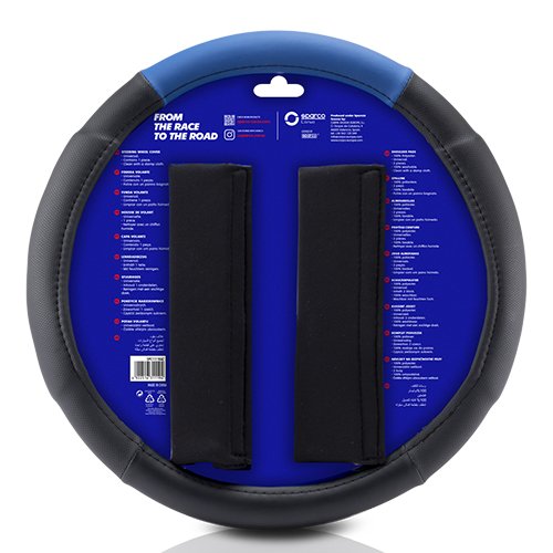 FUNDA VOLANTE+ALMOHADILLA N/AZ SPARCO NEGRO/AZUL CS10 - Imagen 3