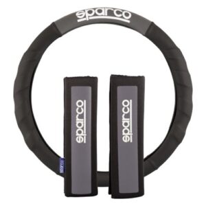 FUNDA VOLANTE+ALMOHADILLA N/GR SPARCO NEGRO/GRIS CS10