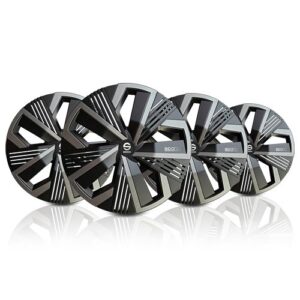 TAPACUBOS NAGOYA BICOLOR 15" NEGRO / GRIS 4PCS CS1