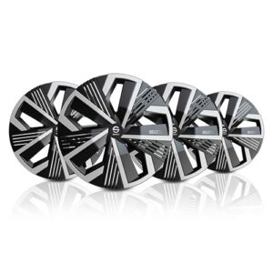TAPACUBOS NAGOYA BICOLOR 15" NEGRO / PLATA 4PCS CS1